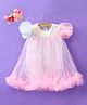 Mark & Mia Half Sleeves  Frock Style Party Onesie with Sequin & Frill Detailing - Pink