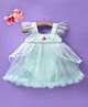 Mark & Mia Sleeveless Frock Style Party Onesie with Frill Detailing & Stone Applique - Green