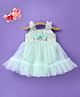 Mark & Mia Sleeveless Frock Style Party Onesie with Bow Applique - Green
