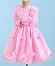Mark & Mia Sleeveless Party Frock with Floral Applique - Pink