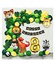 CAMARILLA Dinosaur Jungle Theme 8th Birthday Decoration for Kids Baby Boy/Animal Safari Theme Party for Boys Girls/Birthday Supplies Metallic Green Yellow Balloon (Kit of 72pcs)