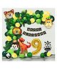 CAMARILLA Dinosaur Jungle Theme 9th Birthday Decoration for Kids Baby Boy/Animal Safari Theme Party for Boys Girls/Birthday Supplies Metallic Green Yellow Balloon (Kit of 72pcs)