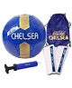 Speed UP 4 in 1 Chel Football Combo Set Toy Gift for Kids 1 Football 1 Pair Shin Guard 1 Pump 1 Bag Birthday Gift