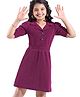 Hola Bonita Knitted Half Sleeves Trench Party Dress Glittered - Magenta