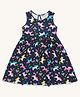 Pantaloons Junior Sleeveless Unicorn Printed Fit & Flared Dress - Navy Blue