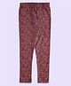 Pantaloons Junior Flower Printed Leggings - Maroon