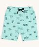Pantaloons Junior Cotton Biker Theme Printed Shorts - Mint Green