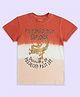 Pantaloons Junior Half Sleeves Ombre Effect & Explorer Text Printed Tee  - Rust