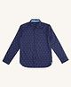 Pantaloons Junior Full Sleeves Animals Face Printed Shirt - Navy Blue