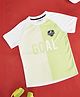 Pantaloons Junior Half Sleeves Colour Blocked & Goal Text Printed Tee - White