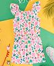Pantaloons Junior Sleeveless Leaves Printed Jumpsuit - Pink