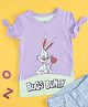 Pantaloons Junior Looney Tunes Featuring Half Sleeves Bugs Bunny Printed Tee - Lavender