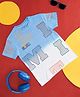 Pantaloons Junior Half Sleeves Typography Printed Tee - Blue