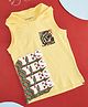 Pantaloons Junior Sleeveless Yes Text Printed Hodded Tee - Yellow