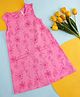 Pantaloons Junior Sleeveless Wind Mill & Ice Cream Printed Dress - Pink