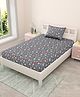COO COO Mafatlal 144 TC Cotton Single Printed Flat Bedsheet (Pack of 1, Grey)