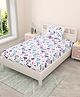 COO COO Mafatlal 144 TC Cotton Single Printed Flat Bedsheet (Pack of 1, Grey)