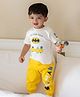 Nap Chief Pure Cotton DC Featuring Full Sleeves Batman Printed Co Ord Set - Off White