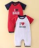 OHMS Single Jersey  Knit Raglan Half Sleeves Romper with Text Print Pack of 2 (Colour May Vary)