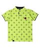Earth Conscious Half Sleeves Abstract Block  Printed Tee - Apple Green