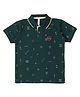 Earth Conscious Half Sleeves Abstract   Printed Tee - Olive Green