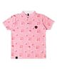 Earth Conscious Half Sleeves Geometric Square  Printed Tee - Pink