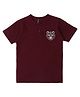 Earth Conscious Half Sleeves Animal   Printed Tee - Wine Red