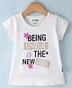 Fido Single Jersey Knit Half Sleeves Top Text Print - Off White