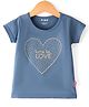 Fido Single Jersey Knit Half Sleeves Top Heart Print - Grey