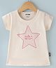Fido Single Jersey Knit Half Sleeves Top Heart Print - Cream