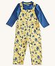 Pantaloons Baby Cotton Full Sleeves Solid Tee With Dogs Printed Dungaree - Yellow