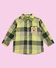 Pantaloons Baby Full Sleeves Bear Patched Checked Shirt - Olive