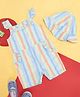 Pantaloons Baby Cap Sleeves Striped Coordinating Jumpsuit & Cap Set - Multi Colour