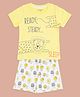 Pantaloons Baby Cotton Half Sleeves Lions Printed Tee & Shorts Set - Mustard