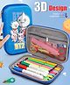 Fiddlerz Pencil Case for Kids Pen Pencil Pouches Coin Holder Stationery Box Large Storage EVA Pencil Pouch