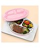 StarAndDaisy Stainless Steel Kids Dinner Plates with Three Compartments, bottom suction cups, Spill-Proof & Mess-Free Feeding for Babies  Pink