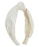 Aye Candy  Lurex Striped Knot Detailed Hair Band -  Cream