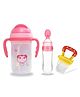 Chinmay Kids Soft Straw Feeding Sipper Anti Spill for Kids With Fruit Feeder And Soother - Made of Food-Grade Material, 100% free of BPA  (Pink-Pink-Yellow)