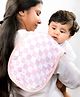 Theoni Cotton Muslin 3Layer burpy bib-Violet Chequer