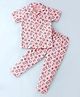 CUCUMBER Cotton Knit Half Sleeves Night Suit With Light House Theme Print - Pink