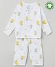 The Boo Boo Club Cotton Full Sleeves Butterflies Printed Coordinating Night Suit - White