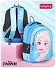 Babyhug Disney Frozen Elsa School Backpack|2 Main Compartments, 1 Front Pocket, 2 side Bottle Pockets|Water Resistant|Long lasting and Durable Zippers | Comfortable back cushioning | For School, Travel and Outdoors|Blue- 15 inches
