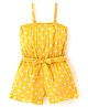 Kookie Kids Sleeveless Jumpsuit with Polka Dots Print  Frill Detailing - Yellow