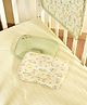 Mi Arcus 100% Cotton Head Shaping Baby Pillow  Pack of 2, Printed & Solid, Cream & Green Suitable for Ages 0 -12 Months.