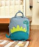 Mi Arcus Dinosaur Print Rectangular Shape Backpack for Preschool | Kindergarden | K.G-1 | K.G-2| School Picnic Travel Bag for Kids- Pack of 1 Blue- 10 Inch