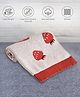 Mi Arcus Fruits Print Premium 100% Cotton Ultra-Soft Knitted Blanket for 0-12 Months, 90x70 CM - Pink