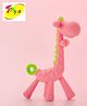 Joy Buzz Giraffe Shape Silicone Teether - Pink