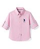 US Polo Assn Cotton Knit Full Sleeves Solid Shirt - Light Pink