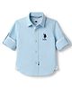 US Polo Assn Cotton Knit Full Sleeves Solid Shirt - Light Blue