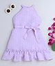 Taffykids Sleeveless Dobby Striped Detailed A Line Dress - Lilac